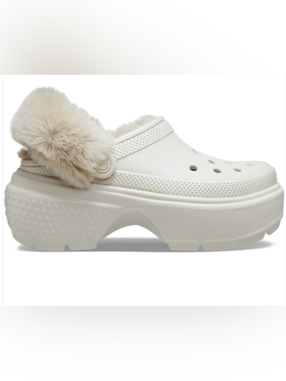 Crocs Classic Platform Lined Clogs – Bone/Cream – Women’s 6